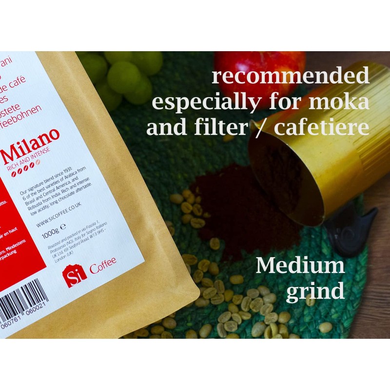 Si Sogno MILANO ground coffee Premium Italian blend, for cafetiere