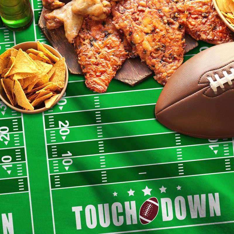 Gatherfun Football Theme Party Disposable Tablecloth Plastic Touchdown Table Cover
