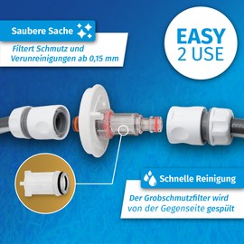 MaJoCompTec® Watertwin Fuel Cap with Water Connection | Water Tank Cap Filling Adapter for Water Filler Nozzle | Motorhome Caravan Accessories (ECO Version + Compact Filter, Adapter 3-PIN D:78)