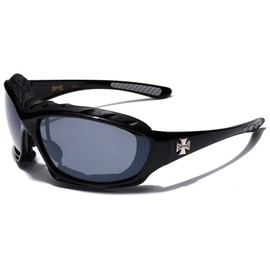 Oversized Choppers Men's Sport Padded Motorcycle Bikers Sunglasses BLACK