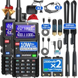 Does Not Apply 2X Baofeng AR-5RM 10W Multi-Band Long Range Ham Radio Walkie Talkie Full Kit