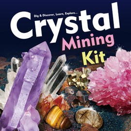 XXTOYS Crystal Mining Kit Gems Dig Kit for Kids with Real Crystals Rock Digging Kit Excavate Gemstones and Minerals Geology Science STEM Toys Gift for Kid