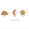 ED-Lumos 6 Pieces Cabinet Knobs Moon Star Cloud Wood Design