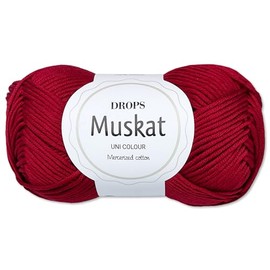 Frida's Wollhaus Drops 50 g Nutmeg Cotton Knitting Crochet Wool Yarn Mercerised 45 Colours (41 | Burgundy)