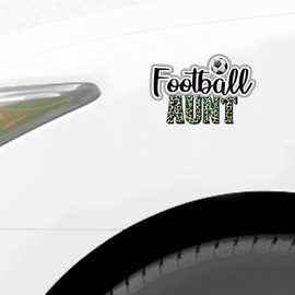 Football Aunt Sticker, Leopard Print Football Vinly Decal for Cars Laptops, Windows, Walls, Fridge, Toilet and More - Sport Theme Stickers 6in