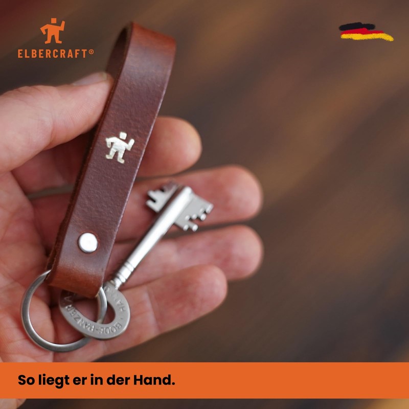 ELBERCRAFT Keyring Leather Motorhome - Gift Camping & Caravan |