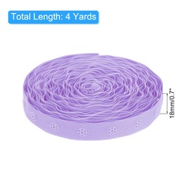 MECCANIXITY 4 Yard Snap Button Tape for Sewing, Cotton Snap Button Trim Fastener Buckles Tape for Clothes Fabric DIY Craft, Light Purple