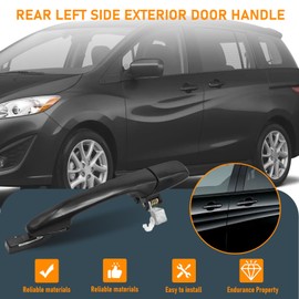 Newnessai C243-73-410K Rear Left Side Exterior Door Handle, Replacement for Mazda 5 2006-2015 (Black)