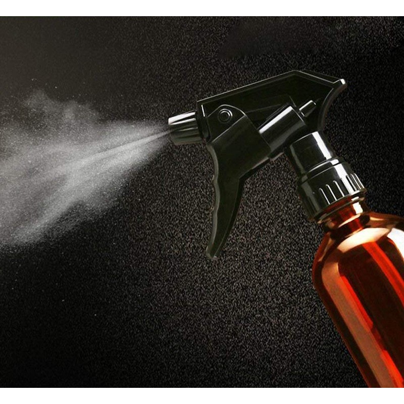 Leere Braunglas-Sprühflasche - Großraumbehälter Langlebiger schwarzer Sprühnebel-Sprayer für ätherische Öle
