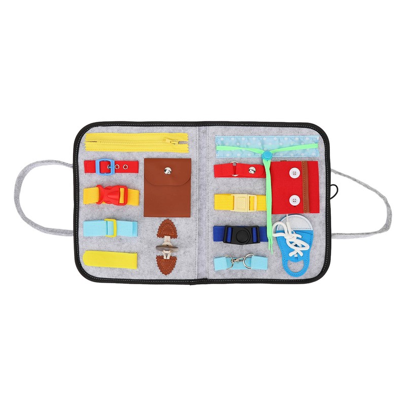 Elderly Activity Sensory Board Portable Zip Button Basic Skills Sensory