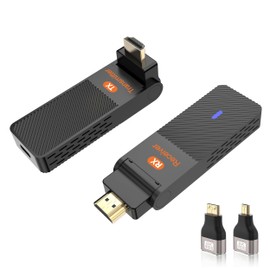 Wireless HDMI Transmitter and Receiver, 2026 Upgraded 4K Decode 1080P@60Hz, Dual Band 2.4G/5G, 90° Bend Design & Heat Dissipation Vents, Plug and Play for Laptop/PC/TV Box/Projector to TV/Monitor