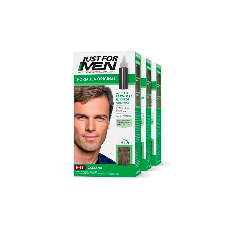 Just For Men Tinte Colorante En Shampoo Castaño Paquete de