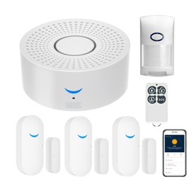Alarm System for Home Security: Wireless Home Alarm 6 Piece-Kit, Door Window Sensor, Motion Sensor, Remote, Smart Alarm System with App Alert, WiFi Door Alarm System Compatible with Alexa