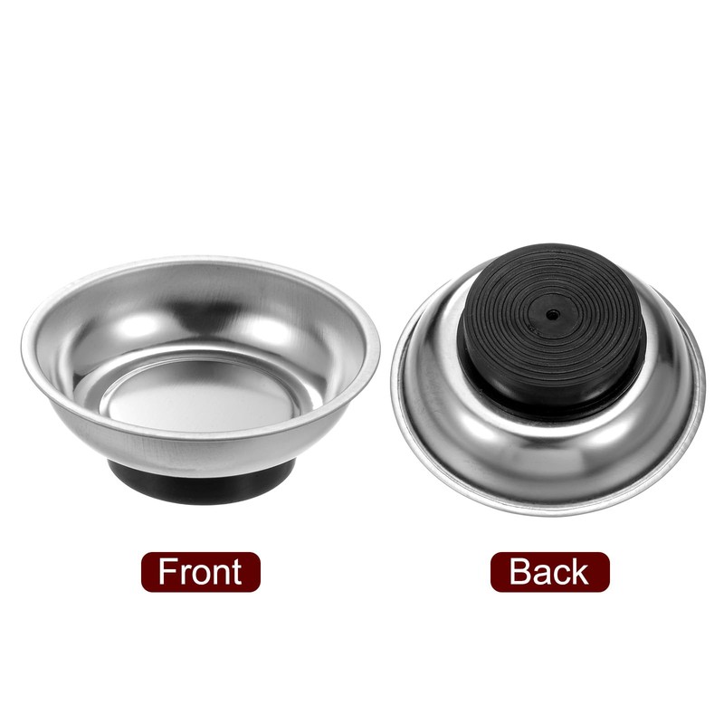 sourcing map Round Magnetic Tray 3" x 1" Stainless Steel