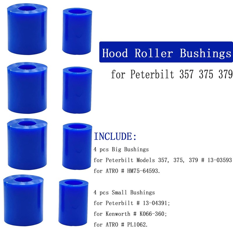 Reference for 13-04391 13-03593 Hood Roller Bushings fit for Peterbilt