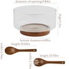 CiCixixi Large Glass Salad Bowl with Acacia Wood Base and