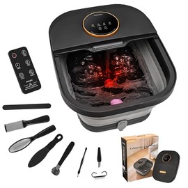 Foot Spa Bath Massager with Heat, Bubble, Temperature Control, Remote Control, Touchscreen, Pumice Stone, Pedicure Foot Spa Gift for Man Women Mother Father (Plus Size)