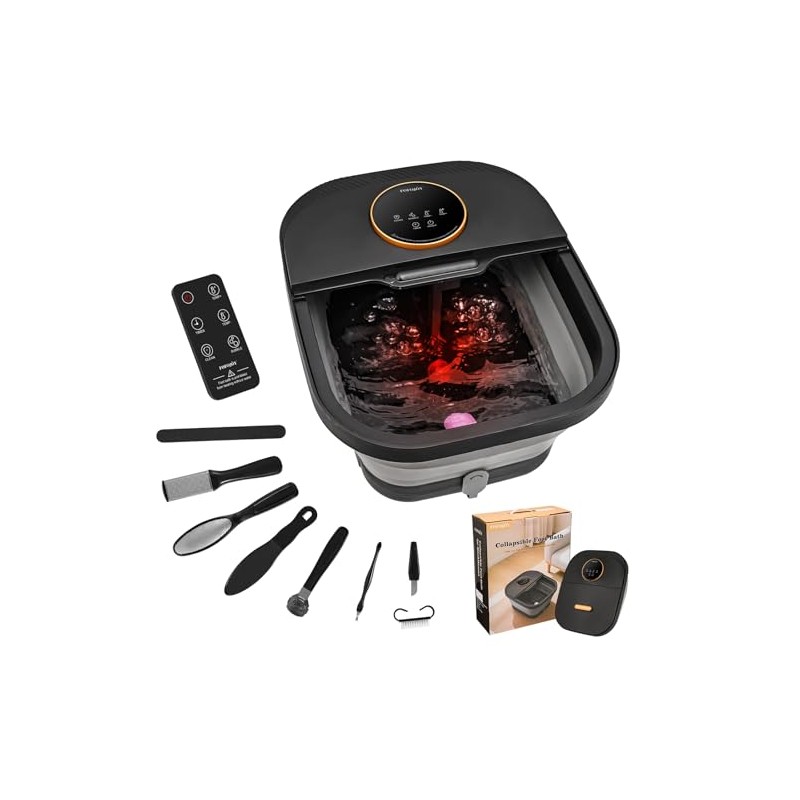 Foot Spa Bath Massager with Heat, Bubble, Temperature Control, Remote