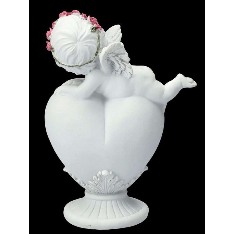 Angel Figurine with Rosary on Heart 17 cm Decorative Angel