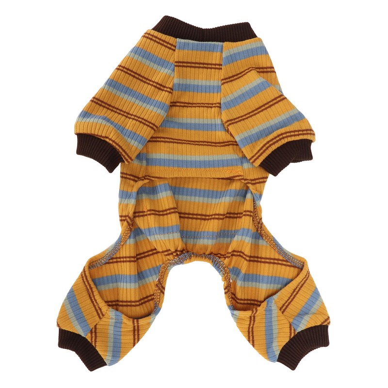 Striped Dog Pajamas Soft Stretchy Warm 4 Legged Puppy Jumpsuit