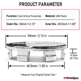 RTrhinotuning 4PCS 54 mm / 2.13 in Wheel Center Caps for Altima Sentra Versa Rims Center Cap 40342-40P01 Hub Caps Chrome