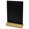 HMF 46452 Acrylic Table Stand Chalkboard with Wooden Base T-Stand