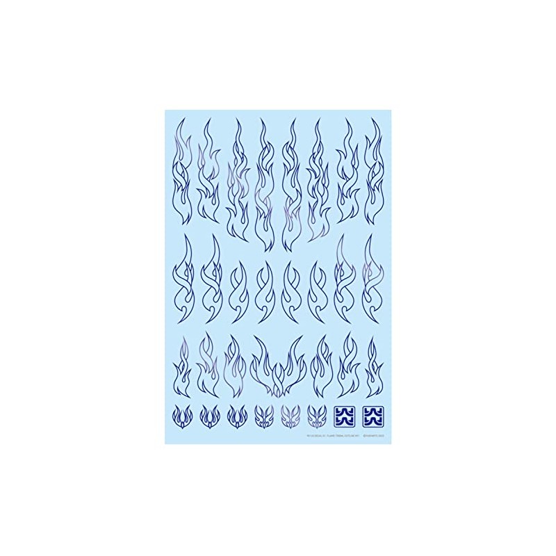 Haikyu Parts Fire Tribal Decal Outline Metallic Violet 1pc Decal