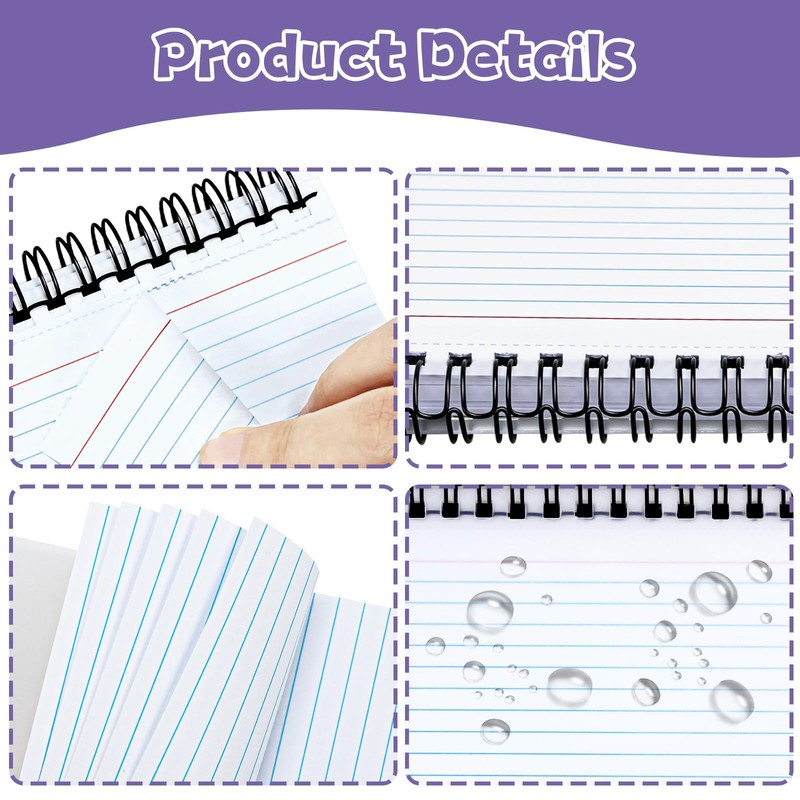 Tecmisse 200 PCS Index Cards, 3x5 Inches Spiral Bound Index