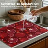 Red Pomegranate Dish Drying Mat For Kitchen Counter, Super Absorbent