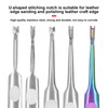 Leather Edge Skiving Tool Stainless Steel Stitching Groover DIY Craft