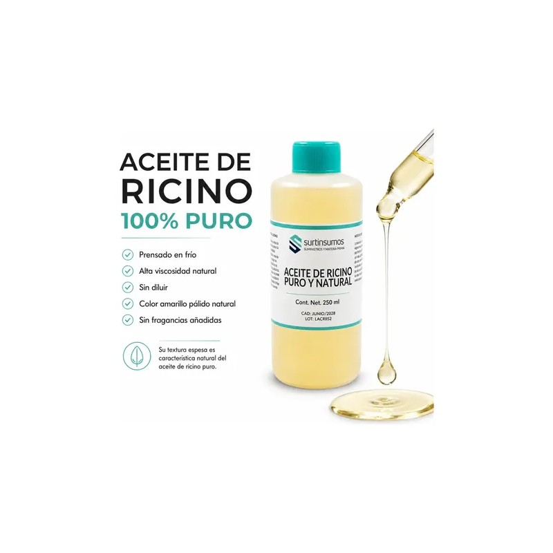 Aceite De Ricino Puro Usp 250 Ml Uso Cosmético Y