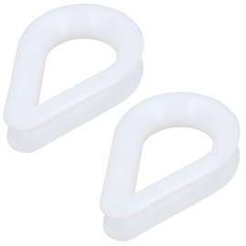 2 PACK White Nylon Rope Splice Thimble 6mm Rope Spliced Boat Sailing Thimbles