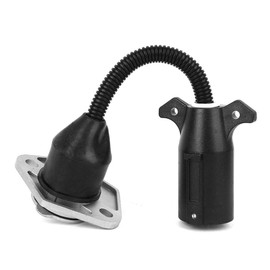 7 Flat Blade to 7 Round Pin Adapter for Most RV Trailers Semi Trailers Trailer Adapter Cord US Type Universal Trailer Adapter Cord