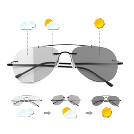 PEEPAI Photochromic Progressive Multifocal Reading Glasses Sunglasses UV Sun Reader Anti Blue Light Glare Lightweight Eyeglasses for Men Women 2.5