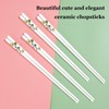 10 Pairs Ceramic Chopsticks With Avocado Pattern, 9.72 inch High-grade