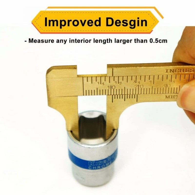 100mm (3.94in) Easy Sliding Gauge Brass Vernier Caliper Ruler Measuring