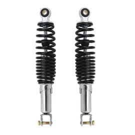 Minho Motorcycle Dual Rear Shock Absorbers with Adjustable Spring Preload in Heavy Iron Material Compatible with Chinese GY6 Scooter Mopeds Taotao Tank Jonway Roketa,305MM Length,10MM Mounting Hole