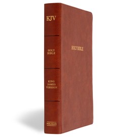 KJV Giant Print Reference Bible, Burnt Sienna LeatherTouch, Indexed, Red Letter, Presentation Page, Sewn Binding, Cross-References, Full-Color Maps, Easy-to-Read Bible MCM Type