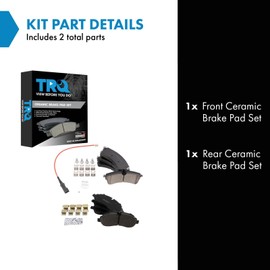 TRQ Brake Pads Ceramic Compatible with 2020 Ford Transit-150 Transit-250 Transit-350 Transit-350 HD