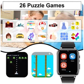 26 Games Kids Smart Watch For 3-12 Boys & Girls, Smart Watch For Kids With HD Camera Music Player Alarm Clock, Multipule Wallpaper Smartwatches