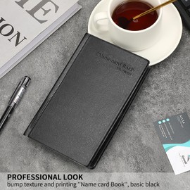 GOWALL Professional Business Card Book Holder Organizer, 300 Card Capacity Card Binder PU Leather Name Card Credit Cards Booklet