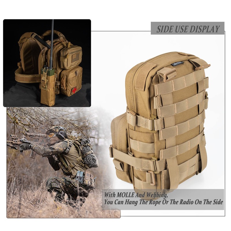 Tactical Small MOLLE Hydration Pack Outdoor Water Bladder Carrier Pack
