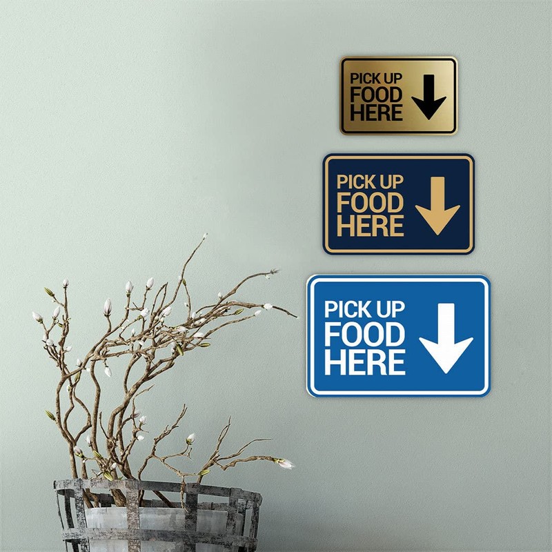 Signs ByLITA Classic Framed, Pick Up Food Here Sign (Black
