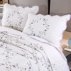 vctops 2-Piece Elegant Floral Embroidered Pillow Shams Queen Size 100%