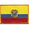Ecuador Flag Patch, Measures 3.50" x 2.25", International Embroidered Iron