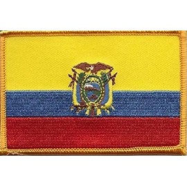 Ecuador Flag Patch, Measures 3.50" x 2.25", International Embroidered Iron On or Sew On Flag Patch Emblems Over 100 Patch Options Available