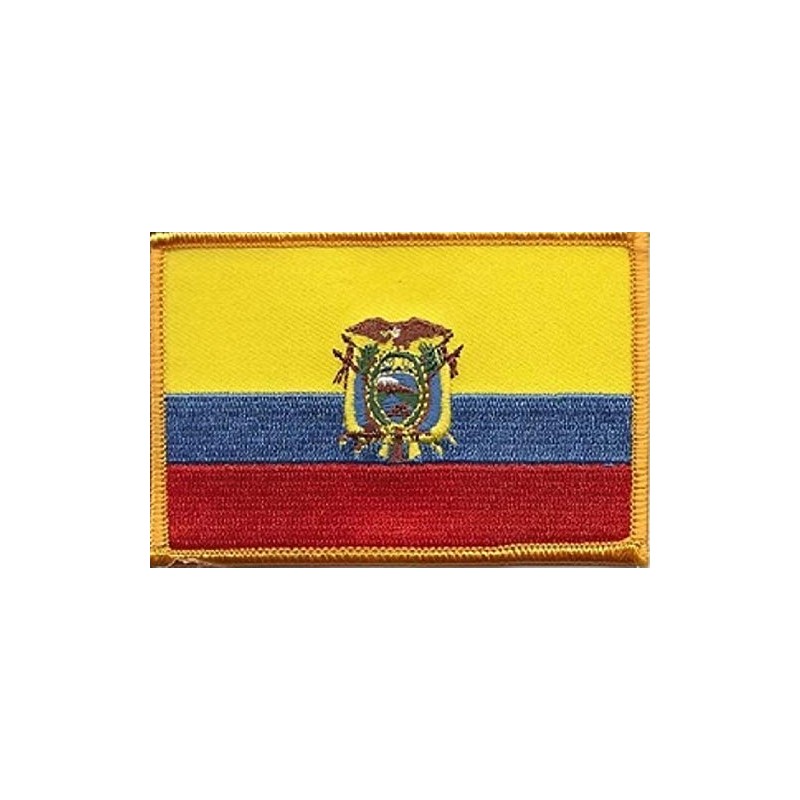 Ecuador Flag Patch, Measures 3.50" x 2.25", International Embroidered Iron
