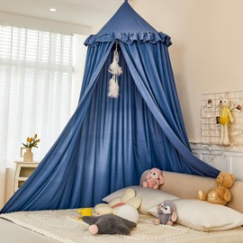 White Bed Canopy with Glowing Stars Princess Canopy Bed Curtains for Girls Room Decor Dome Mosquito Netting Bed Tent Ceiling Net for Baby Crib Kid Bed and Adult Beds