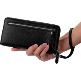 YALUXE Real Leather Zip Around Wallets for Women Wristlet Handbag Cell Phone Purse Card Holder RFID Blocking Protection