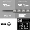 TARGET Darts Artemis 22G Tungsten Steel Tip Darts Set -